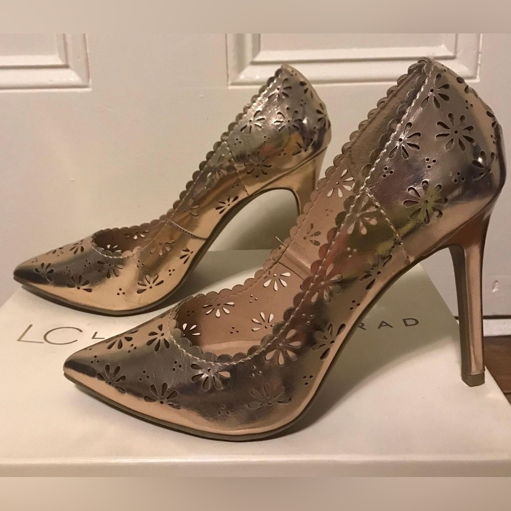 LC Lauren Conrad Confetti Rose Gold Heels